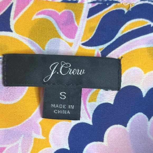 J crew paisley swirl slik tunic pant set size small 4 pull on pink blue yellow - Picture 6 of 12